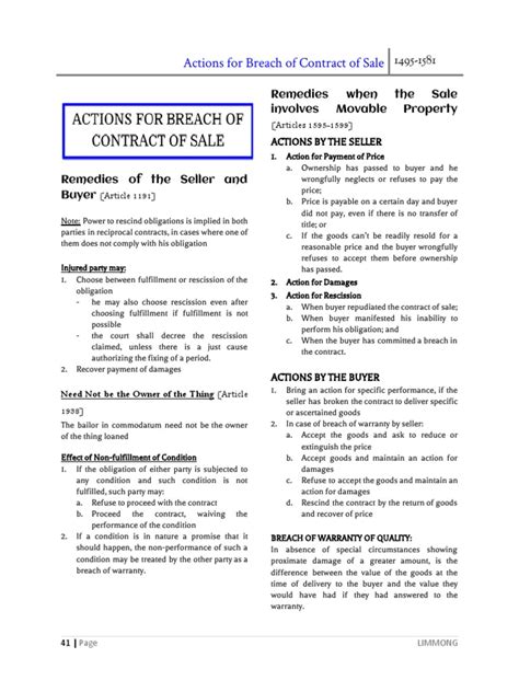 if a seller breaches contract what are the buyers rights